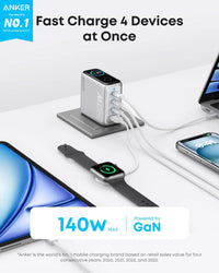 Anker Charger (140W, 4-Port, PD 3.1) with USB-C Cable - Trustymall
