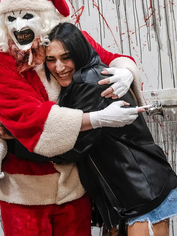 Rhea Ripley Silver Scream Con Black Biker Jacket