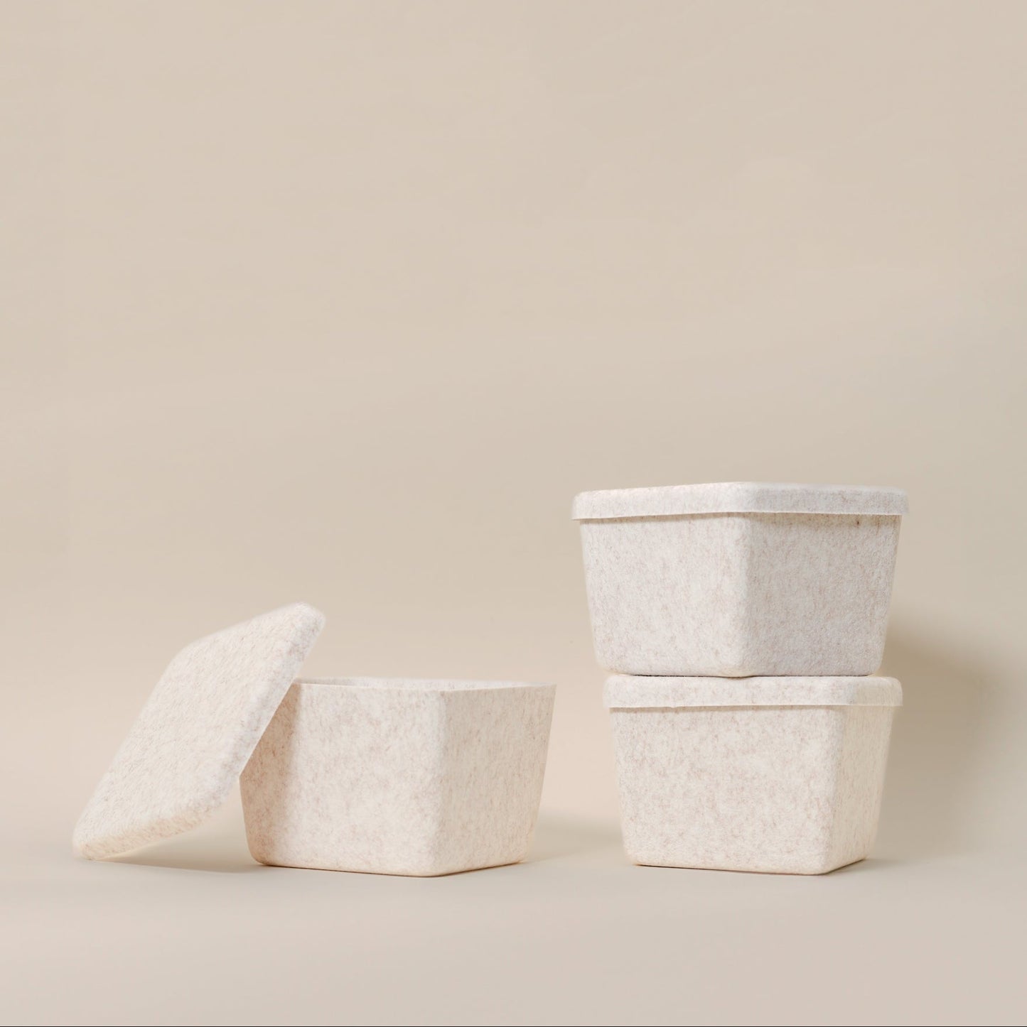 The Sculpted Bin - Petite with Lid | Set of 3