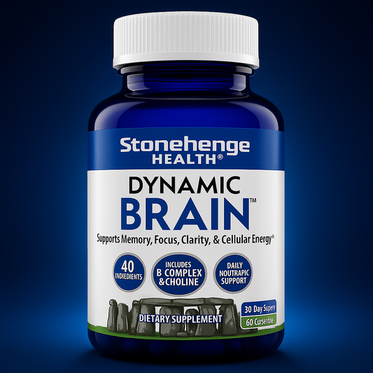 Stonehenge Health Dynamic Brain Supplement – Memory, Focus Mental Clarity | 60 Capsules