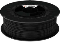 Close-up of large spool of strong black PLA 3D printer filament