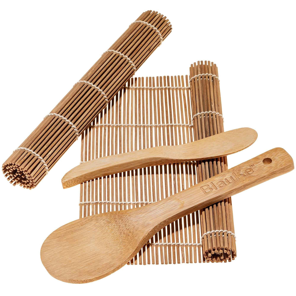 Bamboo Sushi Making Kit with 2 Sushi Rolling Mats, 5 Pairs of Reusable