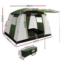 Close-up of the Weisshorn camping tent fabric and structure highlighting Ventilation features.