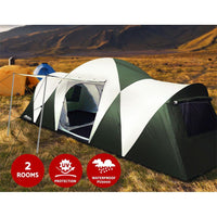View of tent exterior highlighting durable UV-resistant fabric and waterproof seams.