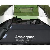 Mesh window detail showing ventilation feature of the 12-person Weisshorn dome tent.
