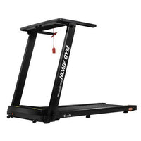 Folded Everfit Electric Treadmill demonstrating compact storage design.