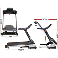 Side view of the Everfit Electric Treadmill highlighting incline feature and sturdy frame