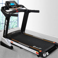 Overhead perspective of Everfit treadmill displaying belt width and running surface