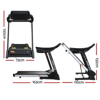 Close-up of treadmill running belt and incline mechanism