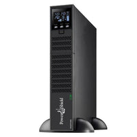 POWERSHIELD Centurion RT 3000VA online UPS showing front and side panel with display and buttons