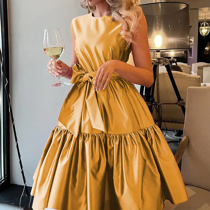 Fashionable Women's Sleeveless Round Neck Dress