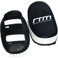 Curved MMA kickboxing pad made of rugged leather with gel foam padding