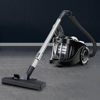 Box packaging of Devanti bagless vacuum cleaner with product image
