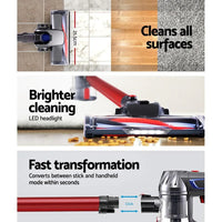 Vacuum cleaner head swiveling at 160 degrees on the Devanti handstick vacuum