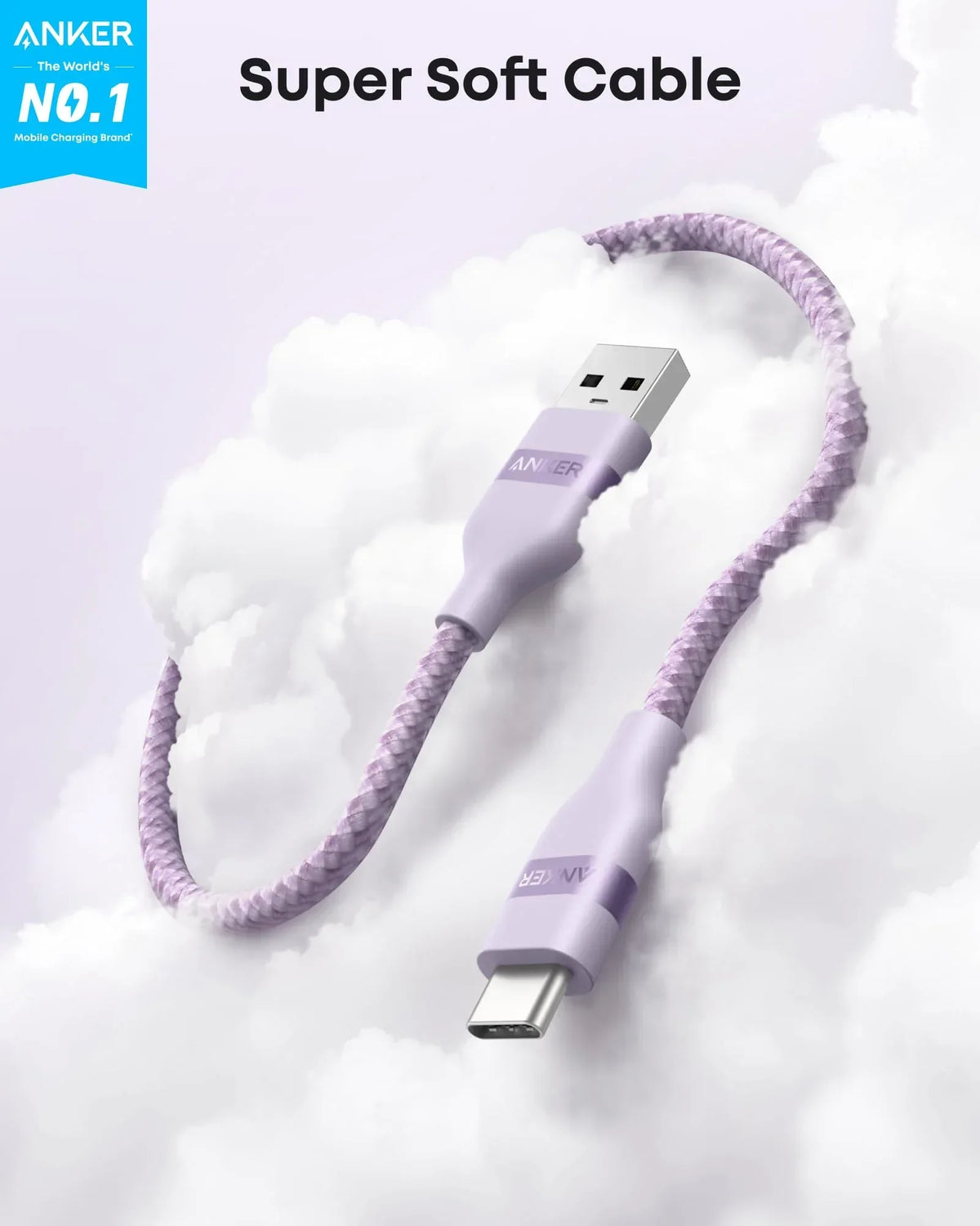 Anker USB-A to USB-C Cable (3 ft/6 ft, Upcycled-Braided) - Trustymall