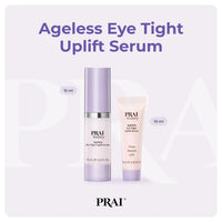 Hand applying the Ageless Eye Tight Uplift Serum to clean skin under the brow