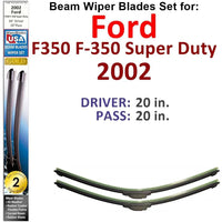 Beam Wiper Blades for 2002 Ford F350 F-350 Super Duty (Set of 2) - Trustymall