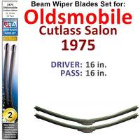 Beam Wiper Blades for 1975 Oldsmobile Cutlass Salon (Set of 2) - Trustymall