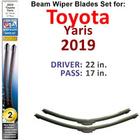 Beam Wiper Blades for 2019 Toyota Yaris (Set of 2) - Trustymall