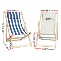 Side view of foldable outdoor sling chair with padded headrest and wooden frame