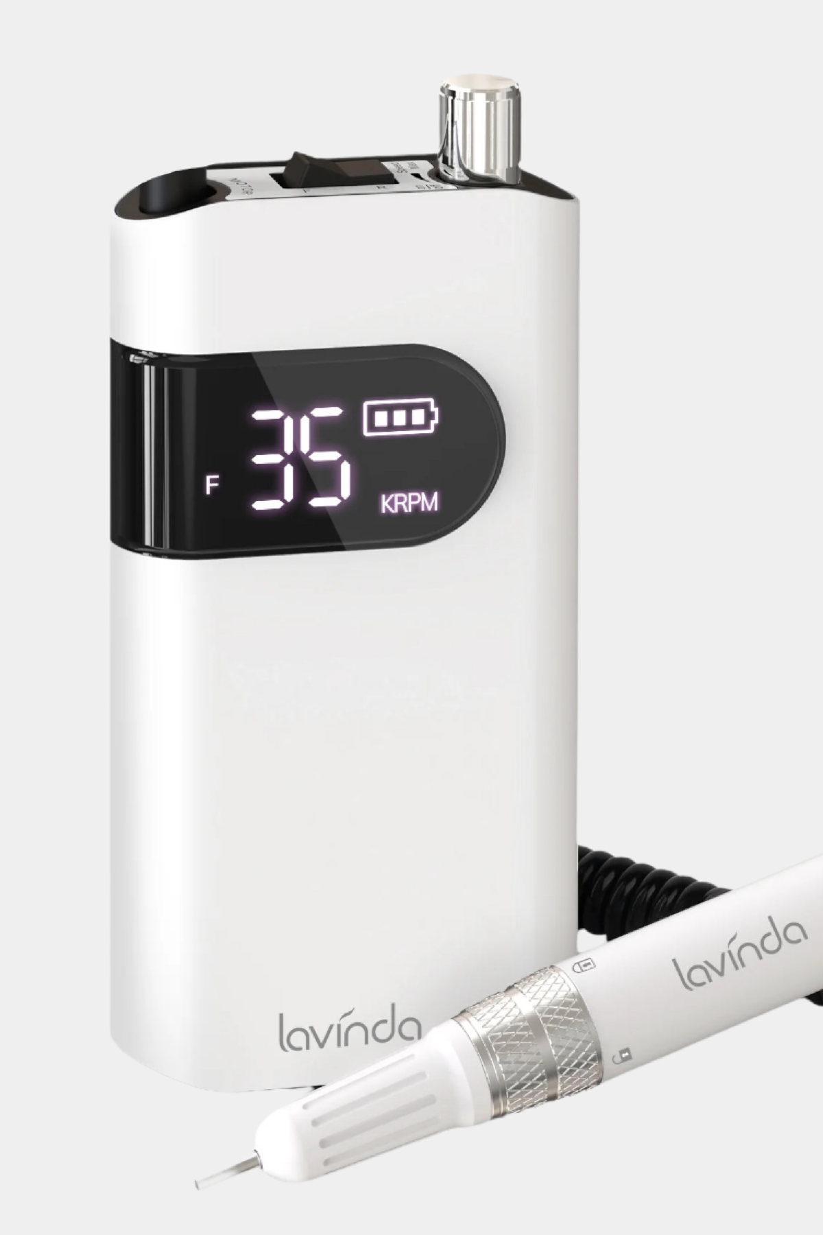 Wand Nail Drill - White - 35,000 RPM Rechargeable