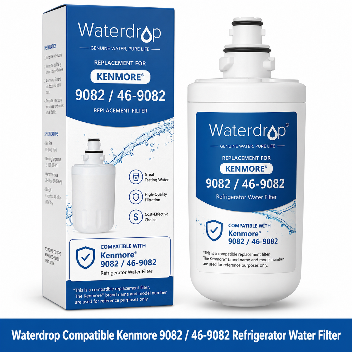 Waterdrop Compatible Kenmore 9082 / 46-9082 Refrigerator Water Filter
