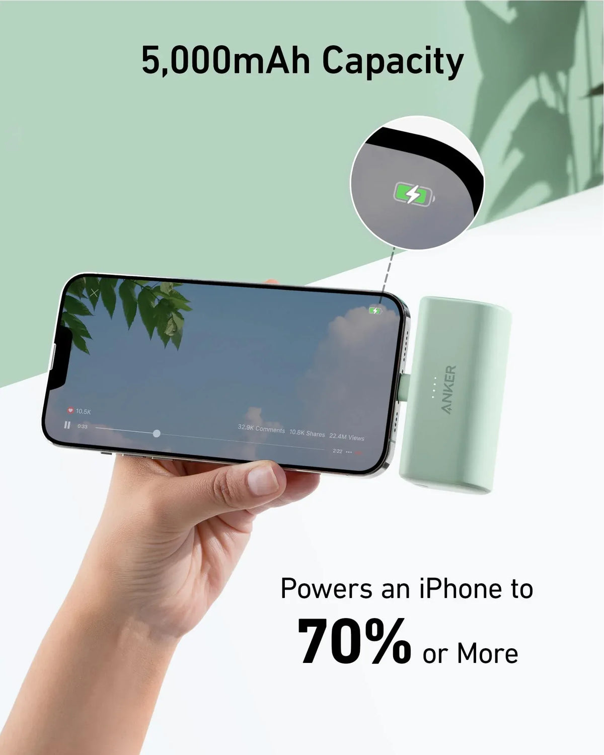 Anker Nano Power Bank (12W, Built-In Lightning Connector) - Trustymall