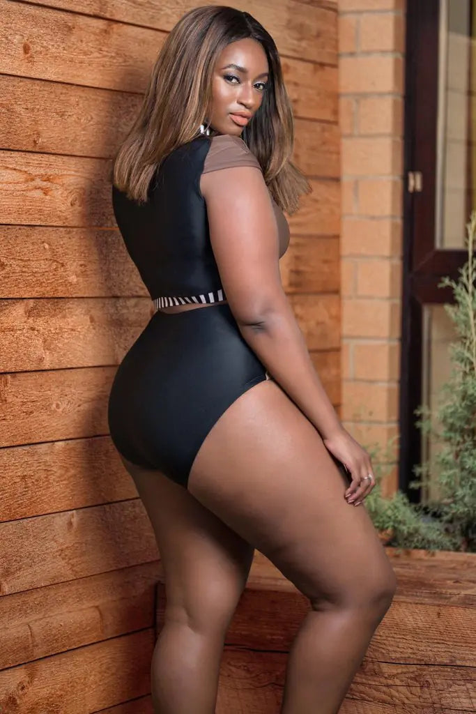 Plus Size Women's High Waisted Bikini Swimwear