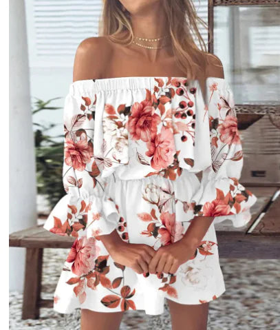 Women's Off-Shoulder Printed Blouse