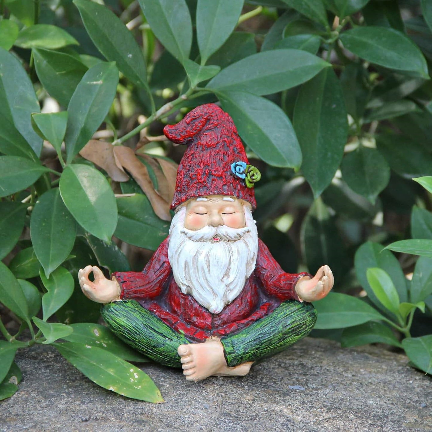 Zen Garden Meditating Yoga Solar Gnome Statue