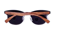 Real Walnut Wood Club Style Sunglasses With Bamboo Case, Polarized - Trustymall