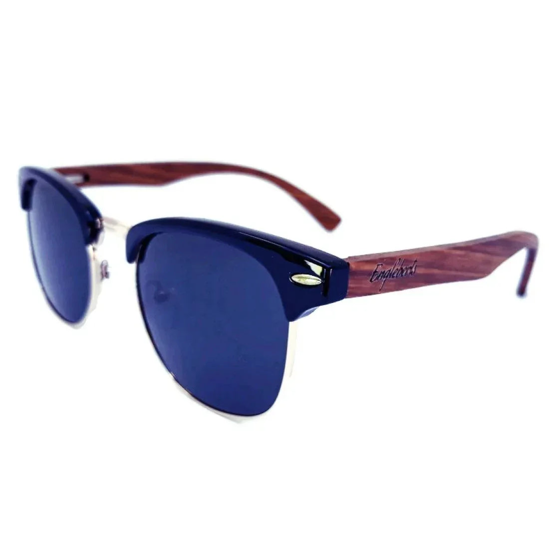 Real Walnut Wood Club Style Sunglasses With Bamboo Case, Polarized - Trustymall