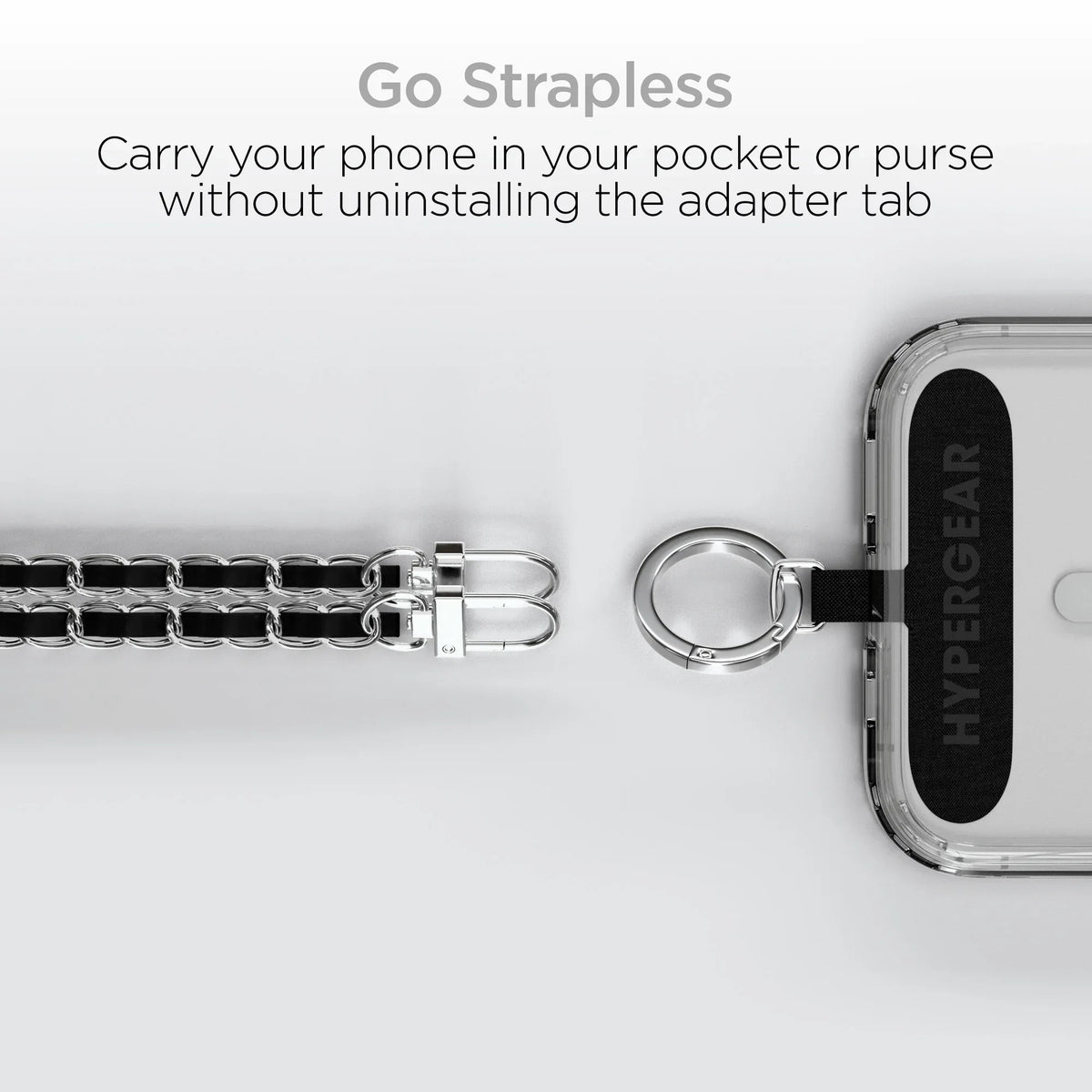 HyperGear TECHcessories Silver Chain with Black Vegan Leather - Trustymall