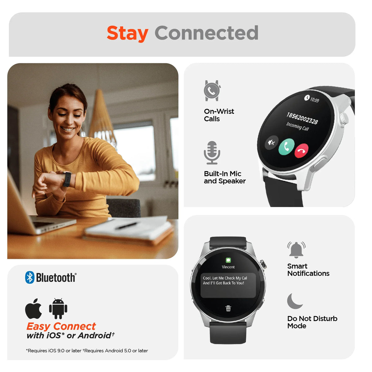 HyperGear SmartWatch wristband with a focus on comfortable, adjustable black strap.