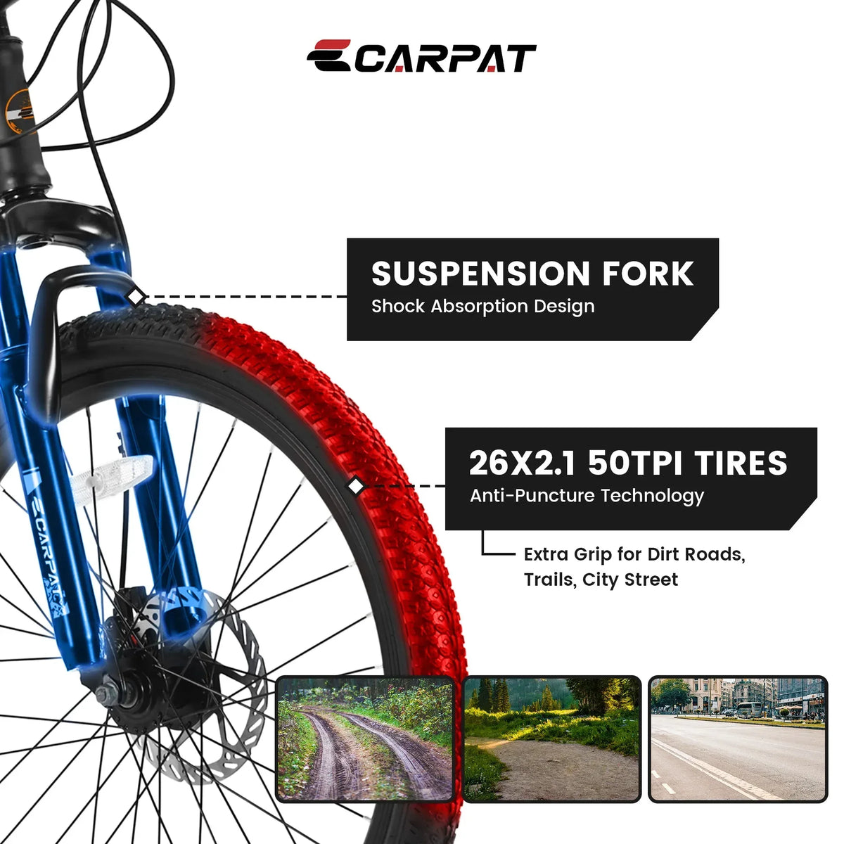 TrailStar™ City-Cruizer – 26" Shimano 21-Speed Mountain Bike - Trustymall