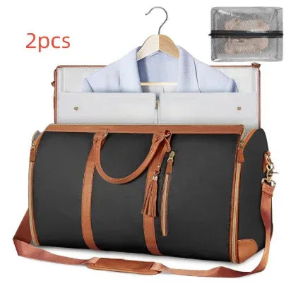 Large Capacity Travel Duffle Bag Women's Handbag Folding Suit Bag Waterproof Clothes Totes - Trustymall
