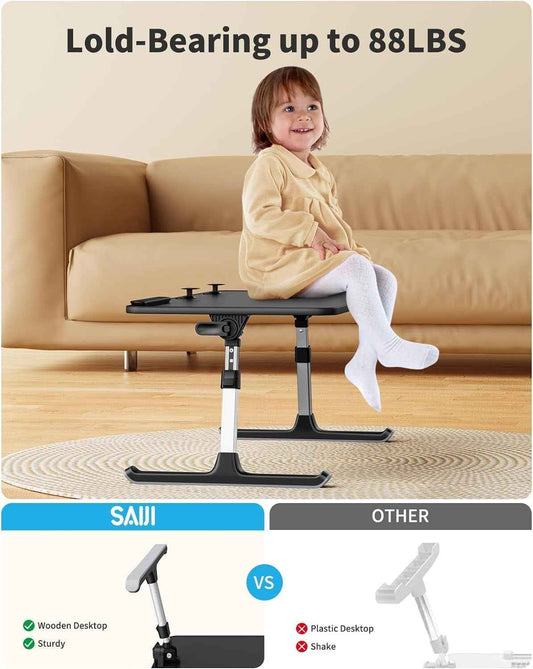 Height and Angle Adjustable Laptop Desk for Bed and Couch