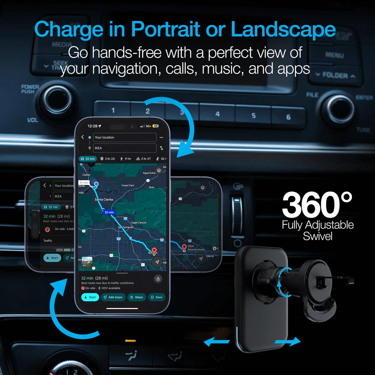 Naztech MagLock CAR 15W Magnetic Wireless Fast Charging Vent Mount - Trustymall