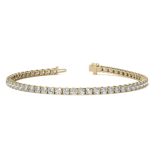 6.00 CTW AGI Certified Lab-Grown Diamond Tennis Bracelet in 14K Yellow