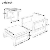 Acacia Wood Outdoor Lounge Set - Chair & Ottoman, Perfect for Patios,