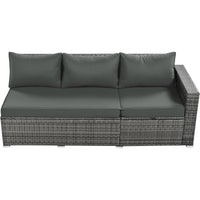 Outdoor 6-Piece All Weather PE Rattan Sofa Set, Garden Patio Wicker