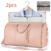 Large Capacity Travel Duffle Bag Women's Handbag Folding Suit Bag Waterproof Clothes Totes - Trustymall