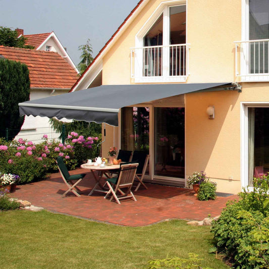 Outsunny 8.2 x 6.6 ft Manual Retractable Patio Awning Window Door