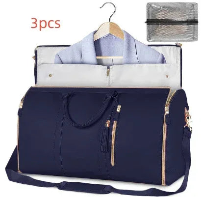 Large Capacity Travel Duffle Bag Women's Handbag Folding Suit Bag Waterproof Clothes Totes - Trustymall