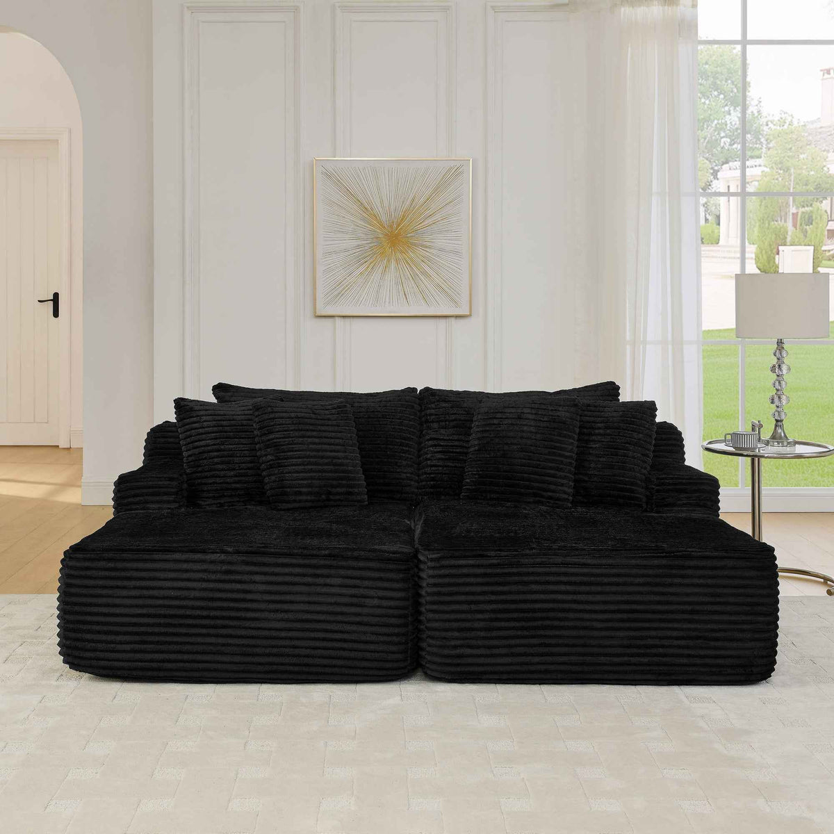 Two-seater lazy sofa lounge chair,Compressed sofa no assembly