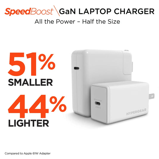 HyperGear SpeedBoost 65W USB-C PD PPS GaN Dizüstü Bilgisayar Şarj Cihazı