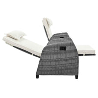 Outdoor Rattan Two-person Combination With Coffee Table, Adjustable,