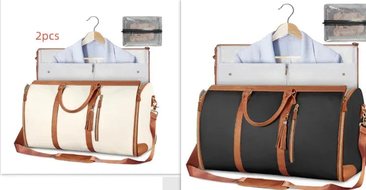 Large Capacity Travel Duffle Bag Women's Handbag Folding Suit Bag Waterproof Clothes Totes - Trustymall
