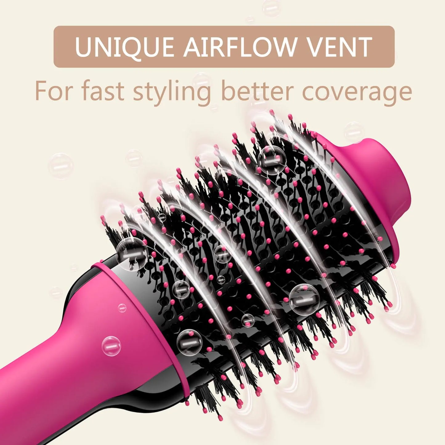 Umeely Hair Dryer Brush Blow Dryer Brush in One Upgraded 4 in 1 Hair Dryer and Styler Volumizer with Negative Ion Anti-frizz Ceramic Titanium Barrel Hot Air Brush Peach Red