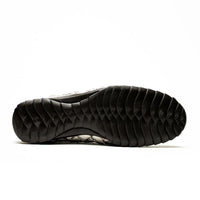 Back view of Batistini sneaker displaying textured leather and stitched sole.